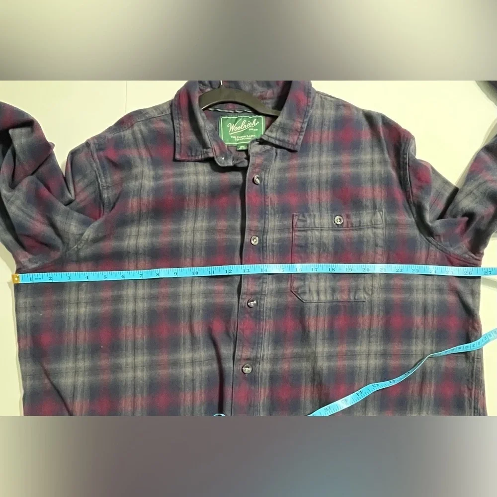 Woolrich Red and Blue plaid Casual Button Down Shirt 2XL